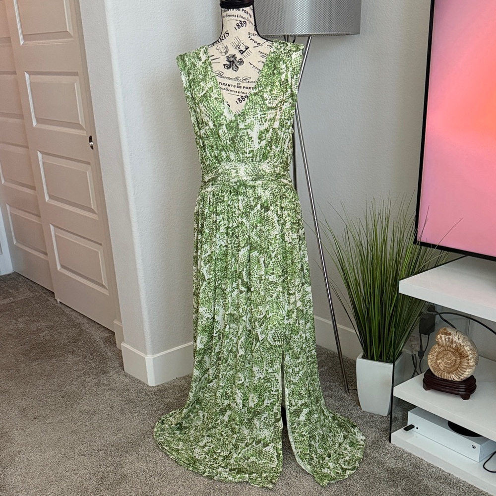 Steve Madden Green Patterned Maxi Dress